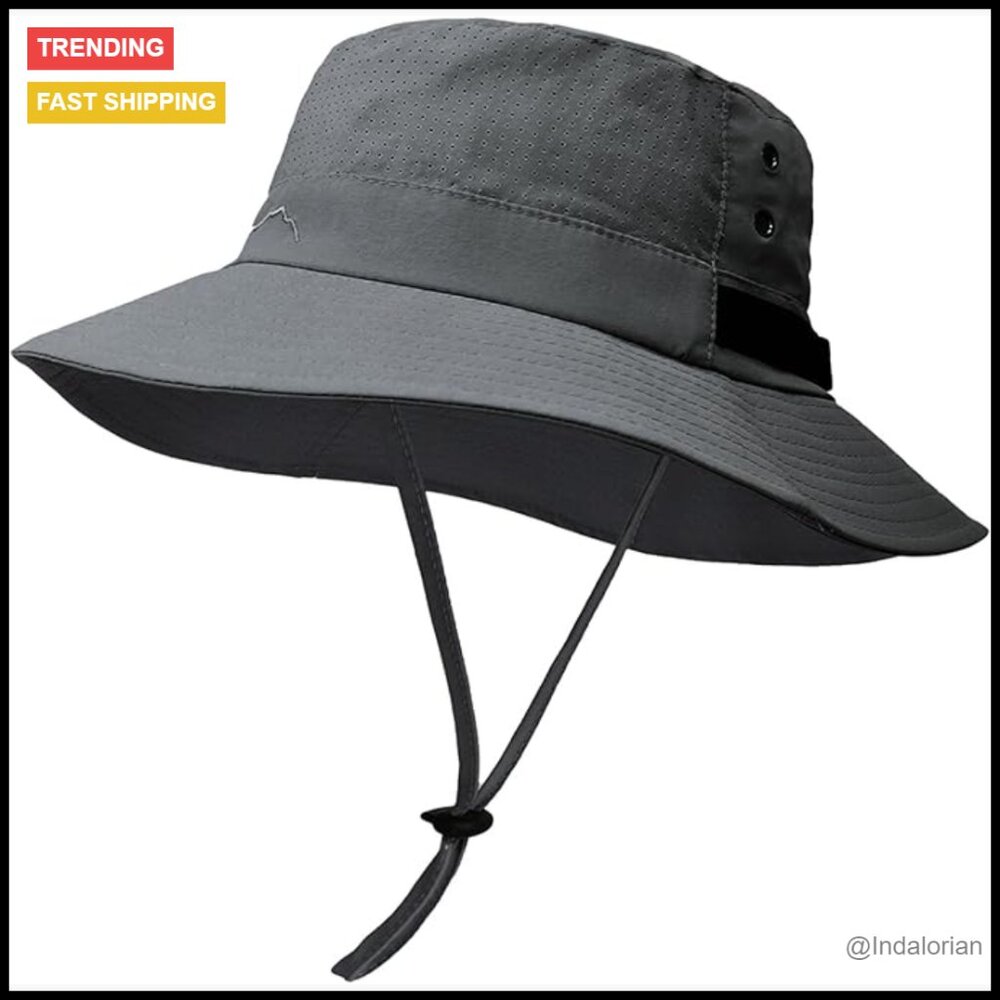 Unisex Foldable Bucket Hat UPF 50+ Sun Protection Adjustable Chin Strap Outdoor